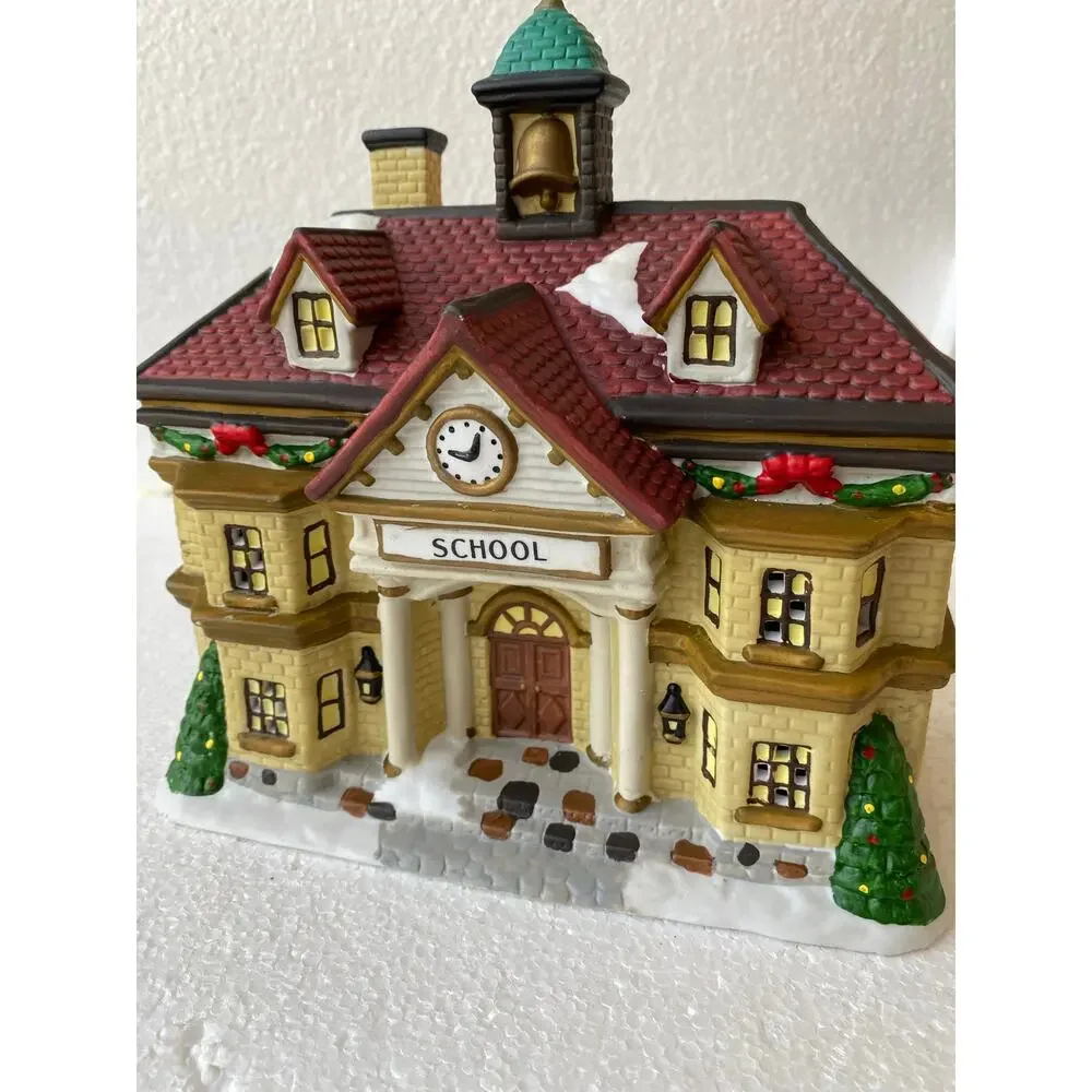 St. Nicholas Square ceramic Christmas decoration building village Illuminated